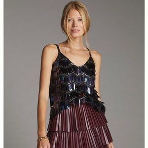 Anthropologie zig zag sequin tank